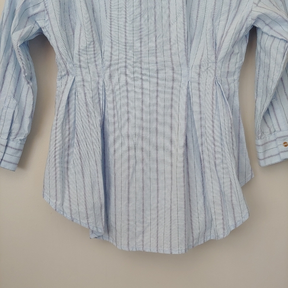 Maeve Anthropology Benna Striped Buttondown Cotton Shirt Size 2 - Picture 13 of 16